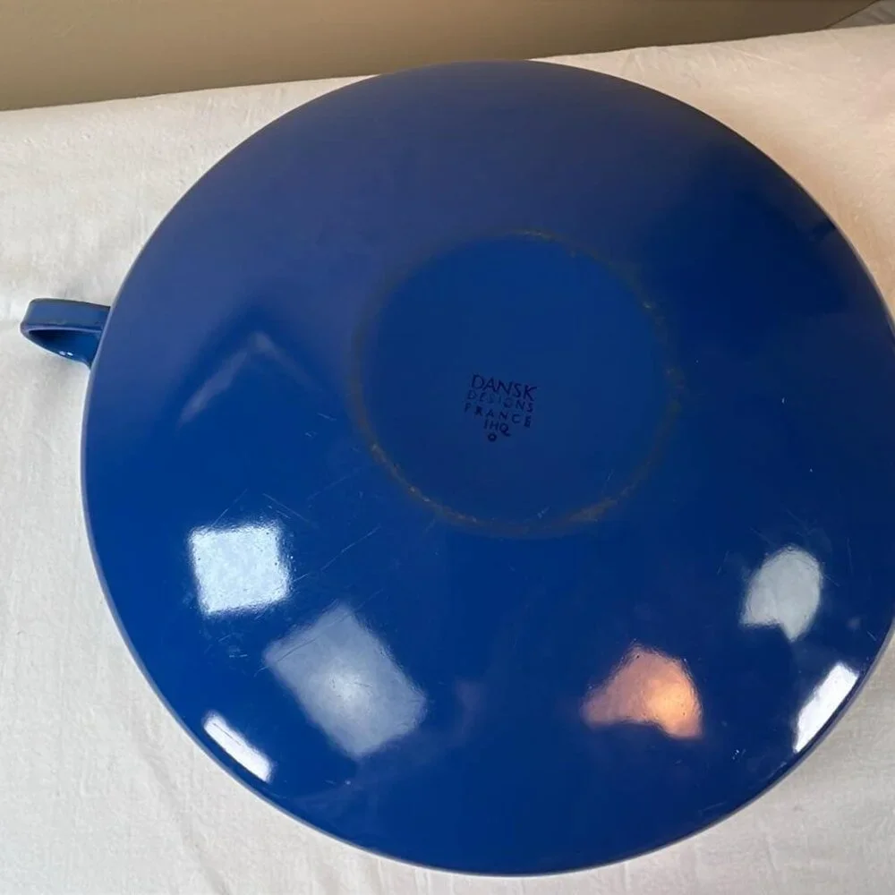 Vintage DANSK Kobenstyle Enamelware Paella‎ Pan 10” France Blue Classic Enamel